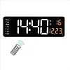 LED Digital Wall Clock with Remote Control - Black