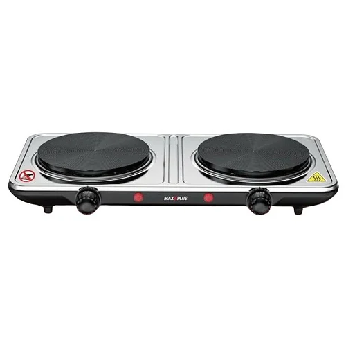 Maxplus Double Electric Hotplate Cooktop – Silver