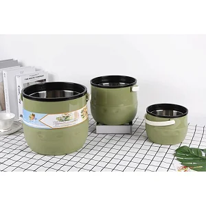 Daydays 3 Pc Insulated Lunch Box Set, Food Warmer Jar, Thermal Food Storage Container Green
