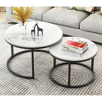 Round Nesting Coffee Table Set of 2 – Multi-Color
