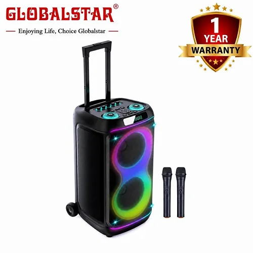 Global Star DB8 Rechargeable Portable Bluetooth Trolley Speaker – Wireless Party &amp; PA Speaker