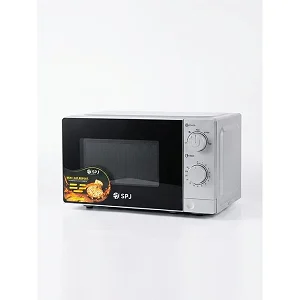 SPJ 20L High Tech Microwave Oven with Manual Knob Controls – Silver