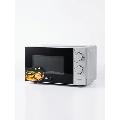 SPJ 20L High Tech Microwave Oven with Manual Knob Controls – Silver