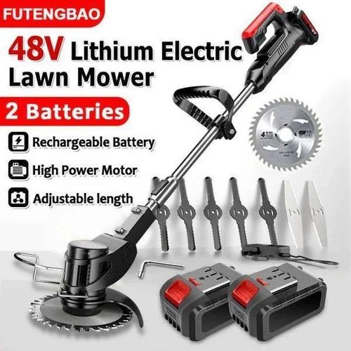 48V Lithium Electric Lawn Mower Grass Cutter/lawn Mower 2 Batteries - Multicolor