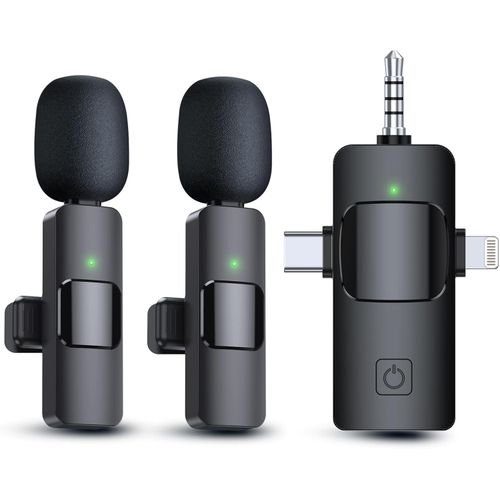 Double Wireless Lavalier Microphone For iPhone/Android Phones