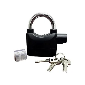 Siren Alarm Padlock -Zinc Alloy - Black