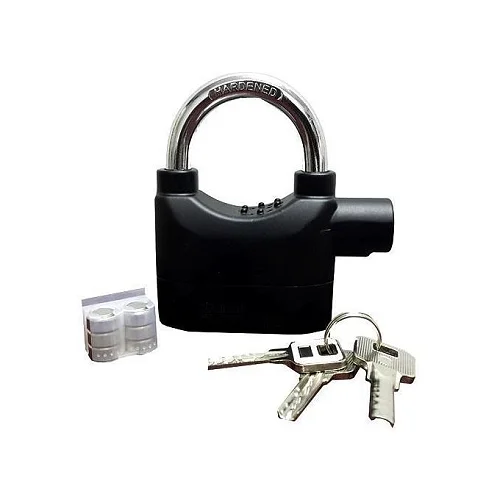 Siren Alarm Padlock -Zinc Alloy - Black