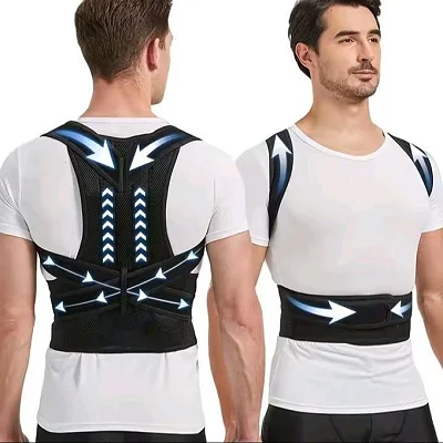 Back Brace Posture Corrector for Men &amp; Women – Adjustable Back Straightener Black