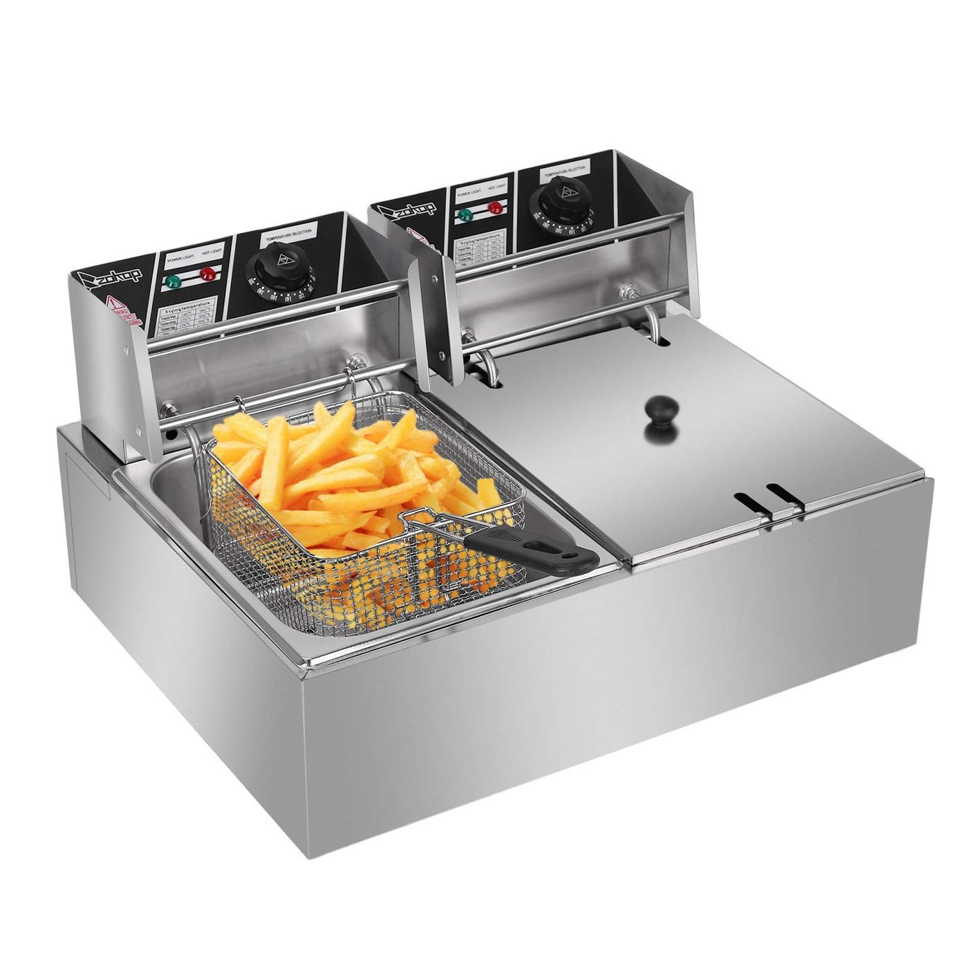 12Liters Double Blow Stainless Deep Fryer, Silver
