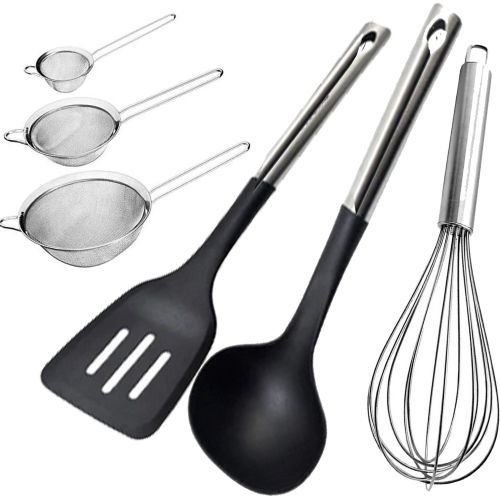 (13pcs) Set Of Board , Knives, Whisker, Squeezer, Spoon ,Sieves
