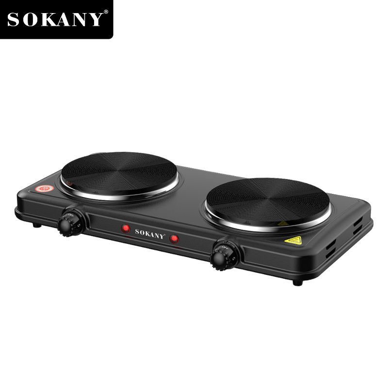 Sokany Electric Stove Double Solid Hotplate -Black