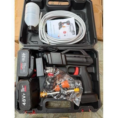 Portable cordless high-pressure car washer gun 2 Batteries.