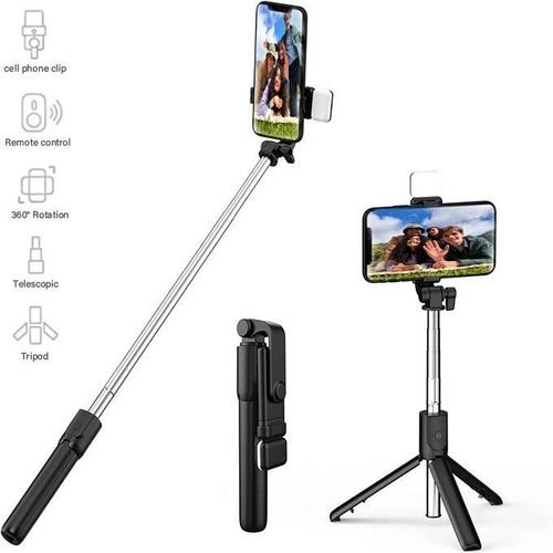 Travel Selfie Stick Tripod Stand with Bluetooth Remote Control for Phone, Foldable/Handheld