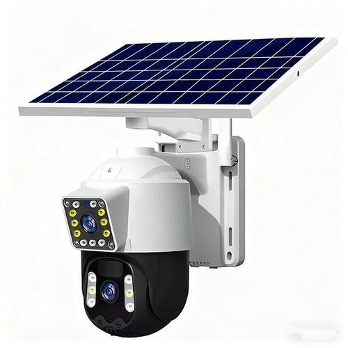 Dual lens solar camera, no power, no network, outdoor remote AI monitor