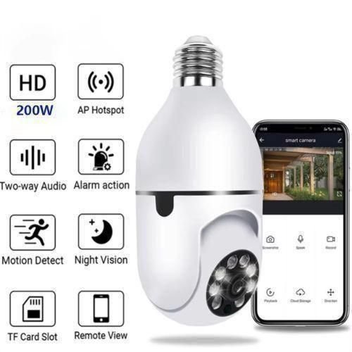 2.4G Wifi Blub LED Light Camera 200w  Monitoring Night Vision 1080P