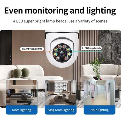 2.4G Wifi Blub LED Light Camera 200w  Monitoring Night Vision 1080P