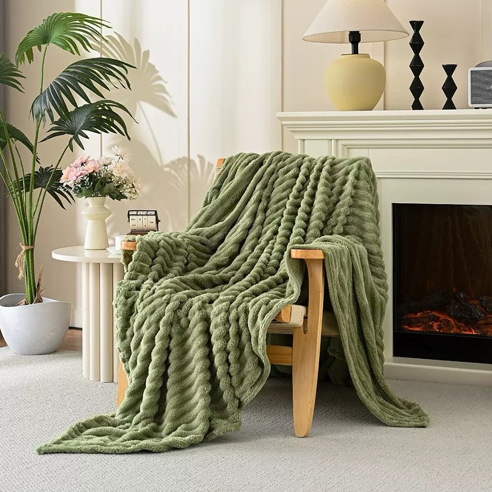 5*6 Soft warm  Fleece Blanket -  Multicolor
