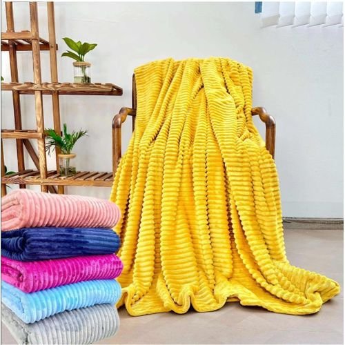 5*6 Soft warm  Fleece Blanket -  Yellow