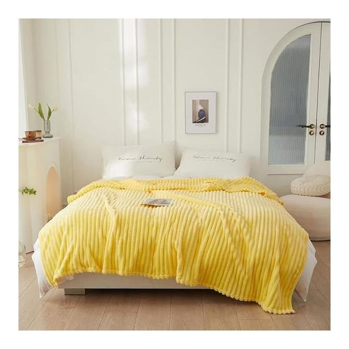 5*6 Soft warm  Fleece Blanket -  Yellow