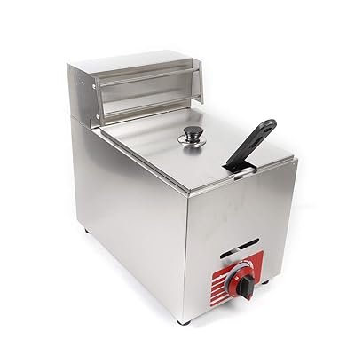 6L Stainless Steel Commercial Gas Deep Fryer - Stainless Steel