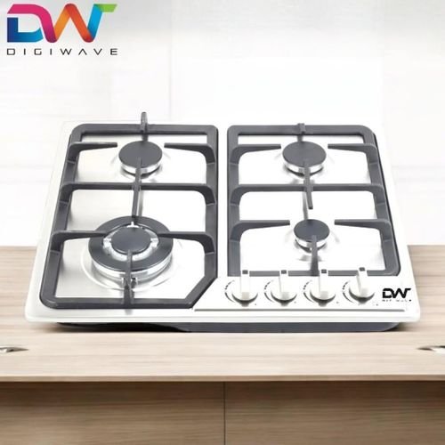 Digiwave 4-Burner Stainless Steel Gas Hob With Auto Ignition 60cm- Silver