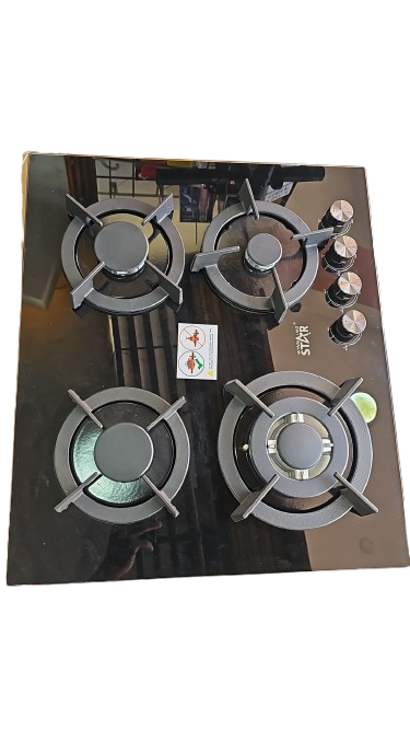 60cm Winning Star Deluxe 4-Burner Gas Stove Hob With Auto Ignition - Black