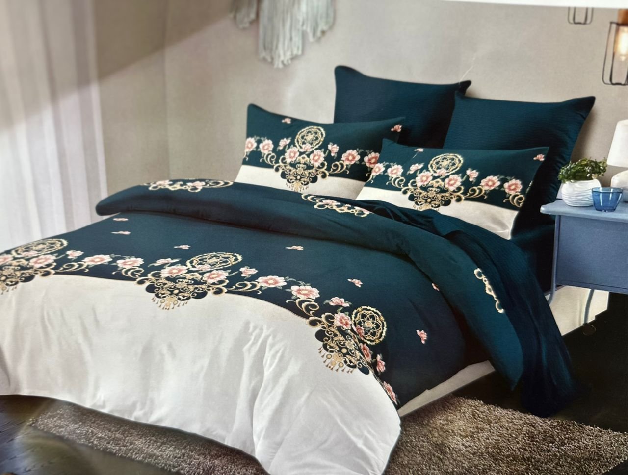 6x6 4pc Duvet Set (1bedsheet,1duvet,2pillowcases) - Multicolor