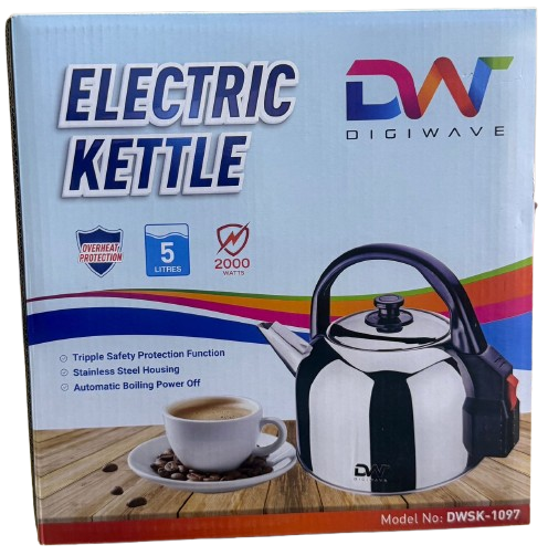 Digiwave 5 Liters Stainless Electric Kettle - Silver