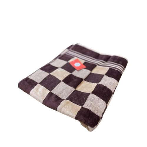 Large Size Velvet cotton towels 90x170cm - checked Brown
