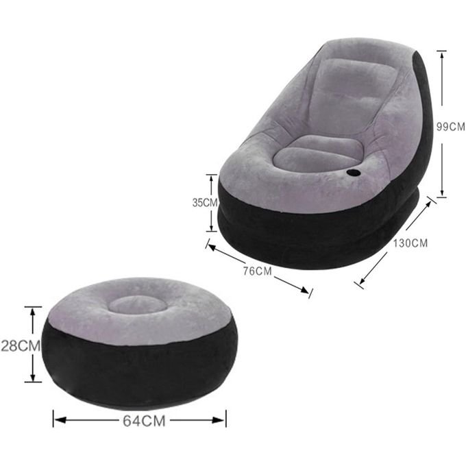 Intex  Inflatable Air Chair With Footrest And Armrests With Electric Pump