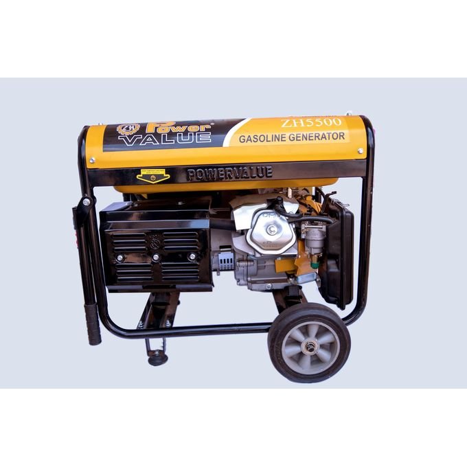 POWER VALUE 5KVA Gasoline 4-Stroke Engine Generator - Yellow