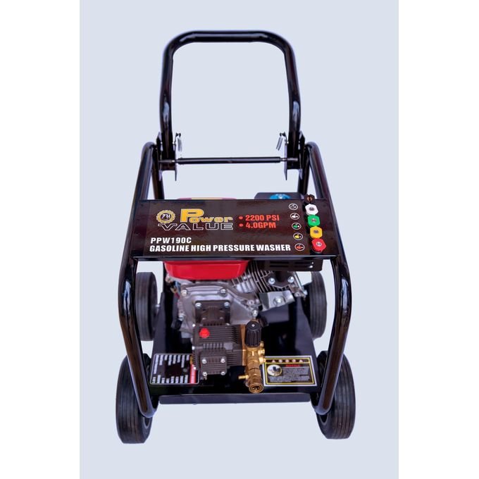 POWER VALUE Medium Business Car Washer Petrol Engine - Black & Red