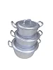 Set Of Dongolo Heavy Duty Aluminum Saucepans, With Covers
