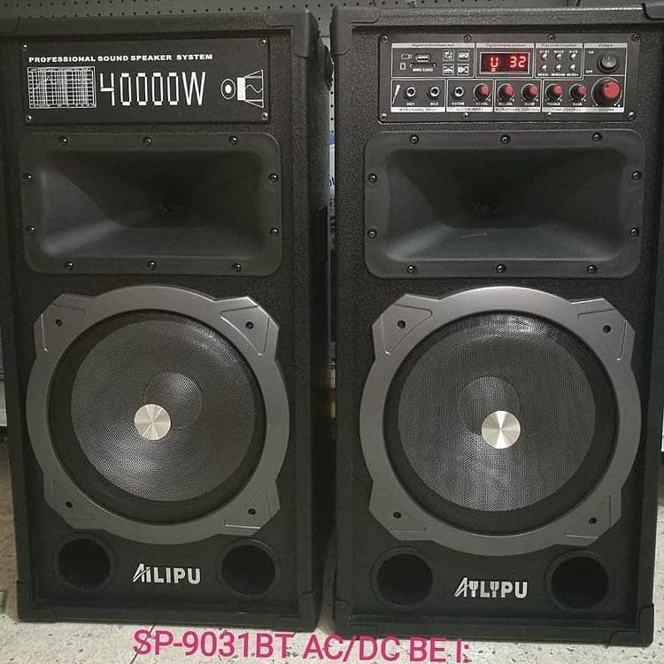 AILIPU Dual 10" Amplified Public Address Speaker  40000W- Black