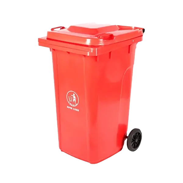 Plastic Outdoor 120Liters wheelie Waste Bin - Red