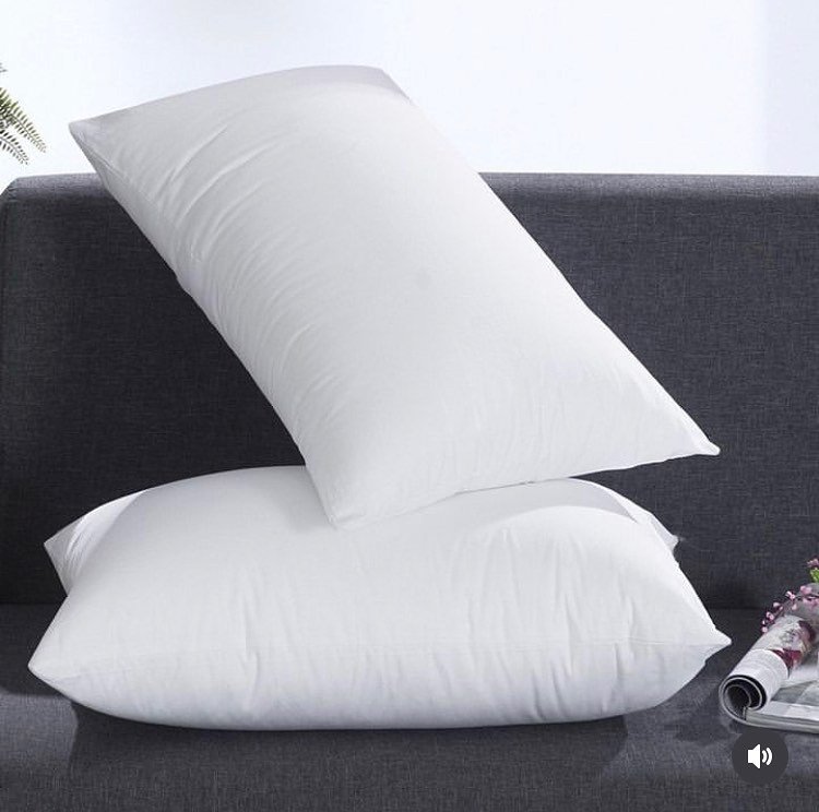 Set of 2 Fibre Pillows Big Size - White Sleep Well