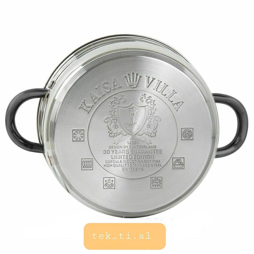 Kaisa Villa 3 Pieces Cookware Set With Covers 5 Layers Bottom-silver