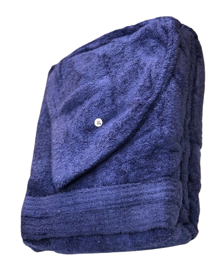 Cotton Bathrobe - Navy Blue