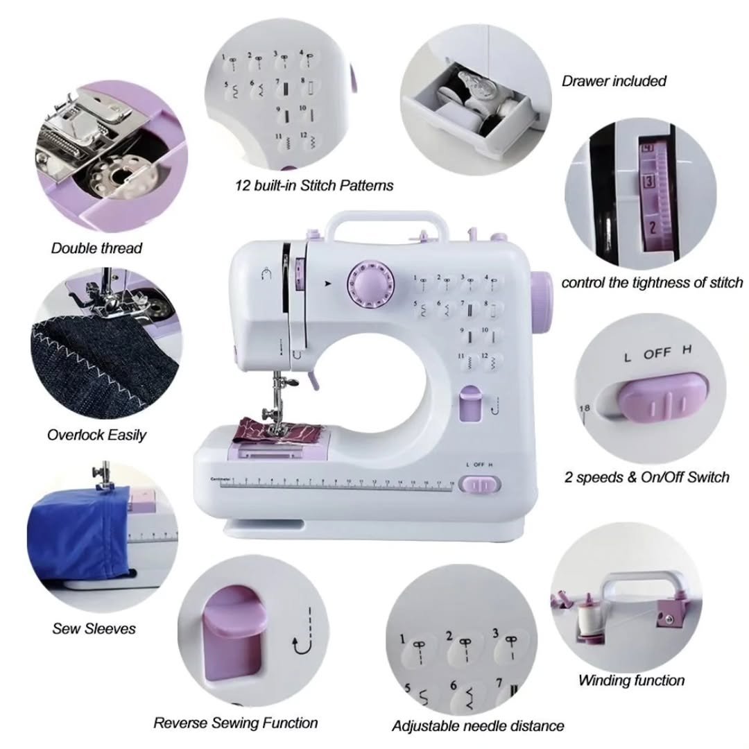 Portable Electric Sewing Machine - White