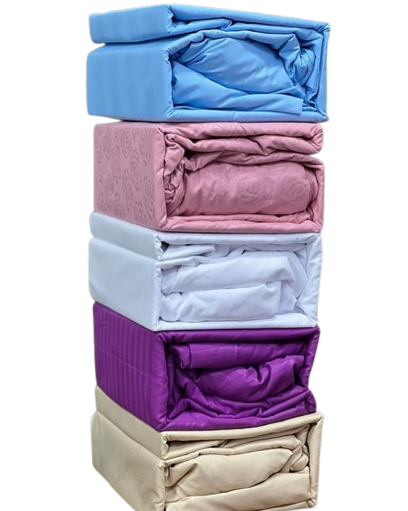 6x6 4pcs Fitted Bedsheets Set, 1 Fitted Sheet, 1 Flat Sheet And 2 Pillowcases - WhatsApp Us Which Colour