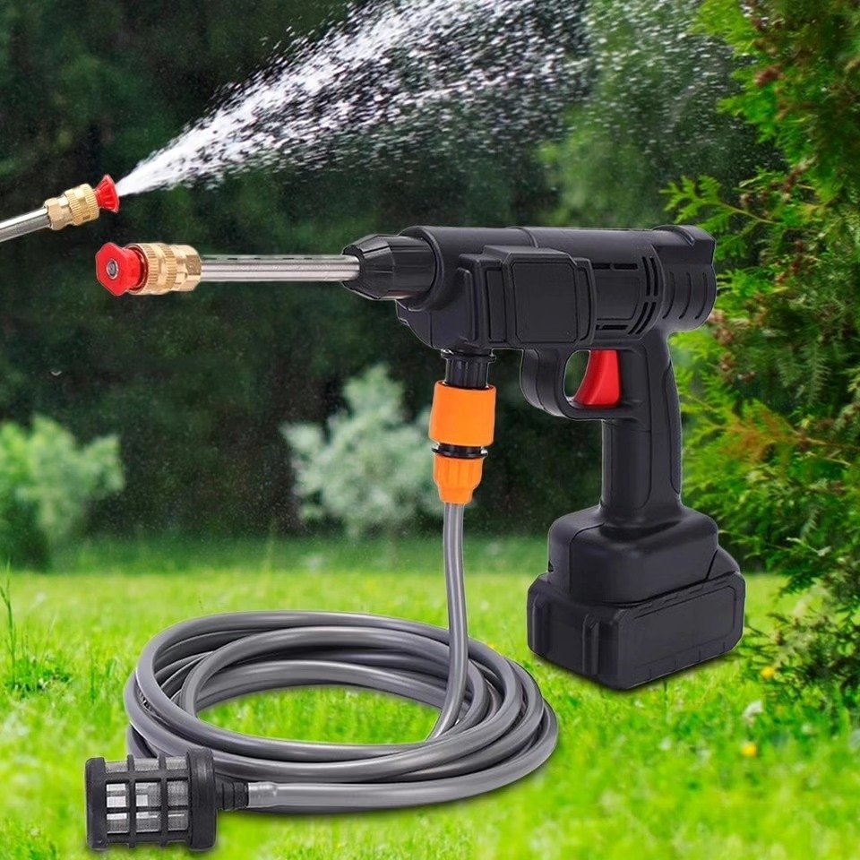 Portable Cordless High-pressure Car Washer Water Gun With 1 Battery