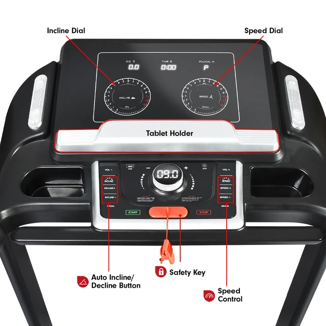 Foldable Treadmill  588 semi-commercial Machine- Black/ Silver