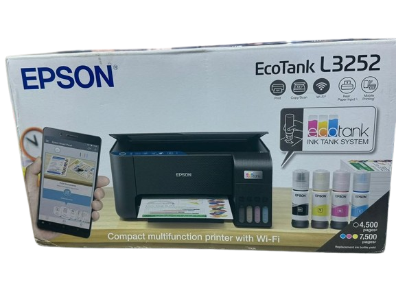 Epson Genuine L3252 Wireless Ink Tank Printer All In One, Print, Copy, Scan - Black