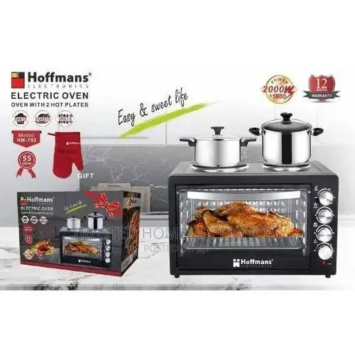 Hoffman 55L Electric Oven With Hotplates  HM 513 Roasts, Grills
