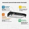 Digiwave Digital LED Screen 60cm Range Hood Kitchen Extractor – Black
