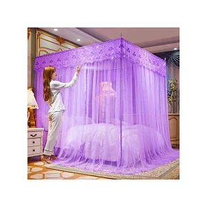 4-Stand Palace Mosquito Net (5x6) – Purple