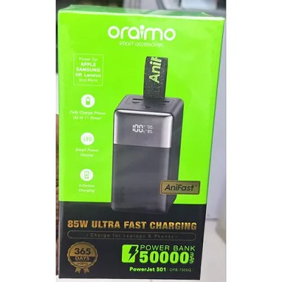 Oraimo PowerJet 501 50000 mAh 85W Ultra Fast Charging Power Bank - For Laptops &amp; Phones
