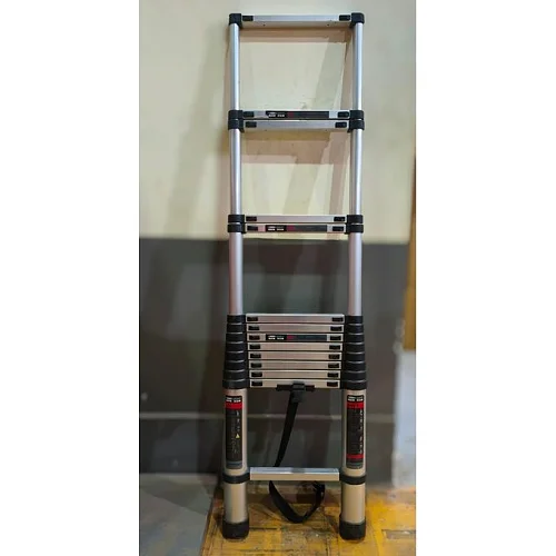 3.8m Heavy-Duty Aluminum Single Telescopic Ladder -Silver