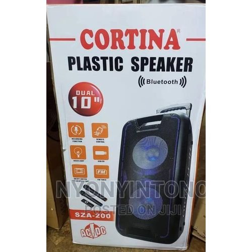 Cortina Dual 10 inches Amplified Public Address Speaker Rechargeable .Black_ 1 year warranty