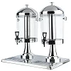 8L Double Table Juice Dispenser - Stainless Steel Non-Electric Cold Beverage Dispenser - Silver